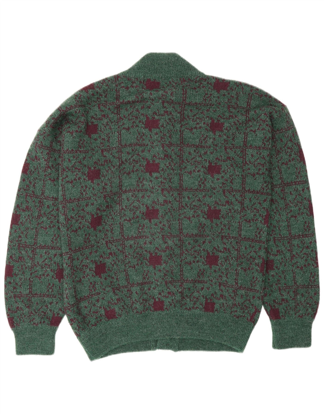 Sweter męski Settebello, duży, wełniany w zieloną kratkę