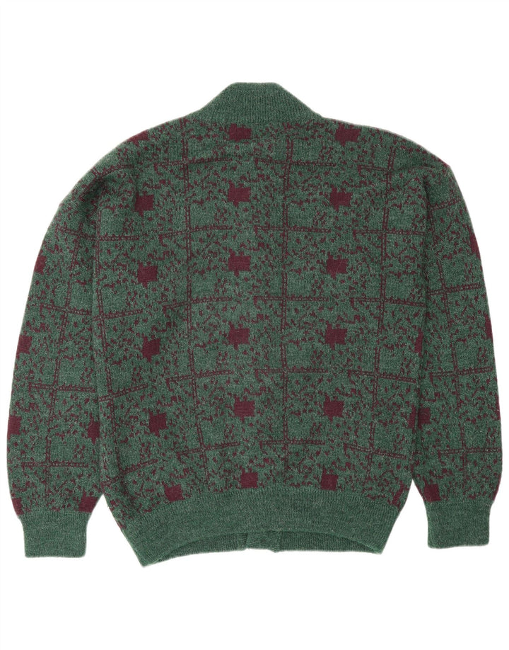 Sweter męski Settebello, duży, wełniany w zieloną kratkę