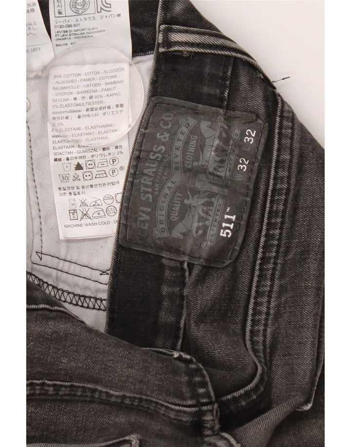 Męskie jeansy Levi's 511 Slim W32 L27 Czarna bawełna
