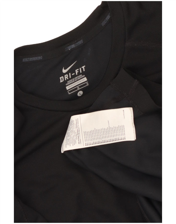 Męski T-shirt Nike Dri Fit z grafiką, duży, czarny poliester