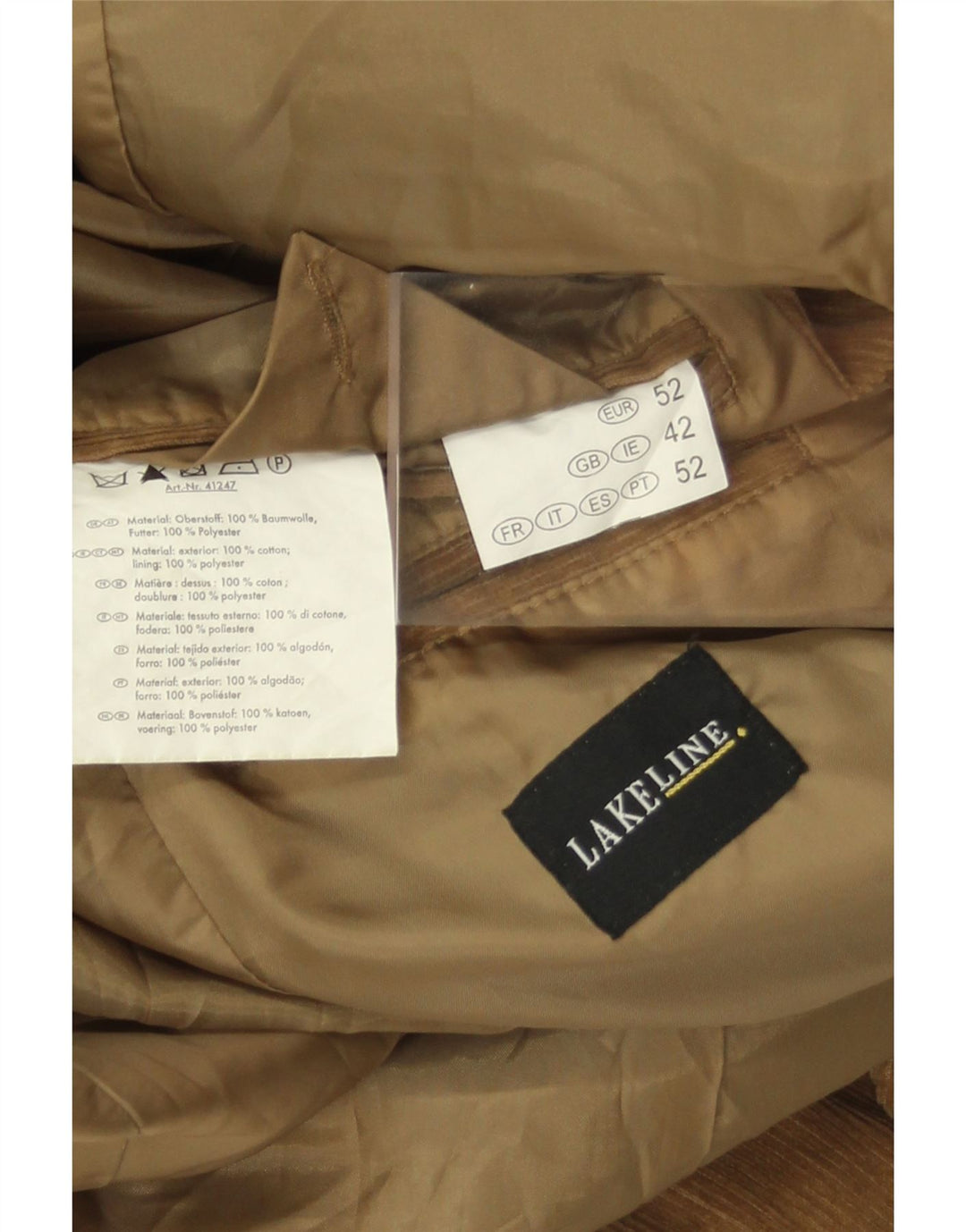 LAKELINE Mens 2 Button Corduroy Blazer Jacket UK 42 XL Brown Cotton