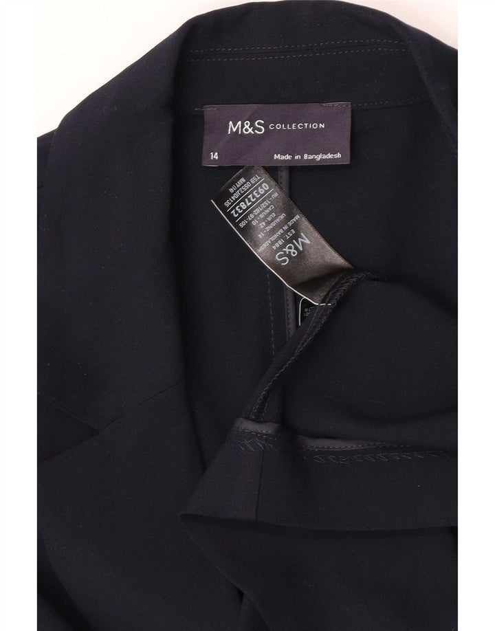 Marks & Spencer Damska otwarta marynarka UK 14, duża, granatowa, poliester