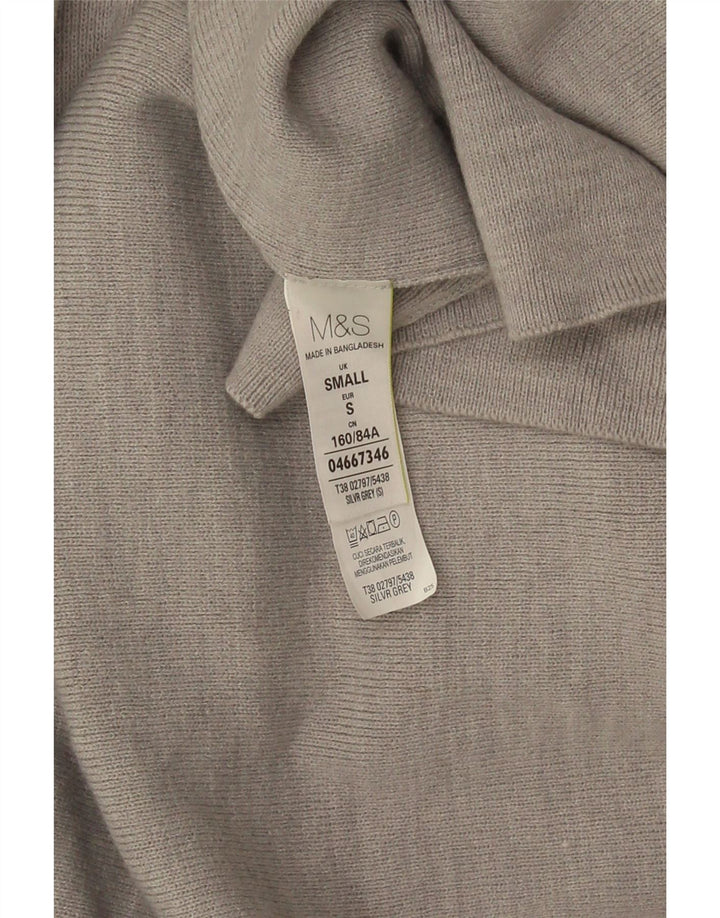 Marks & Spencer Damski sweter rozpinany o długim kroju, UK 10, mały, szary