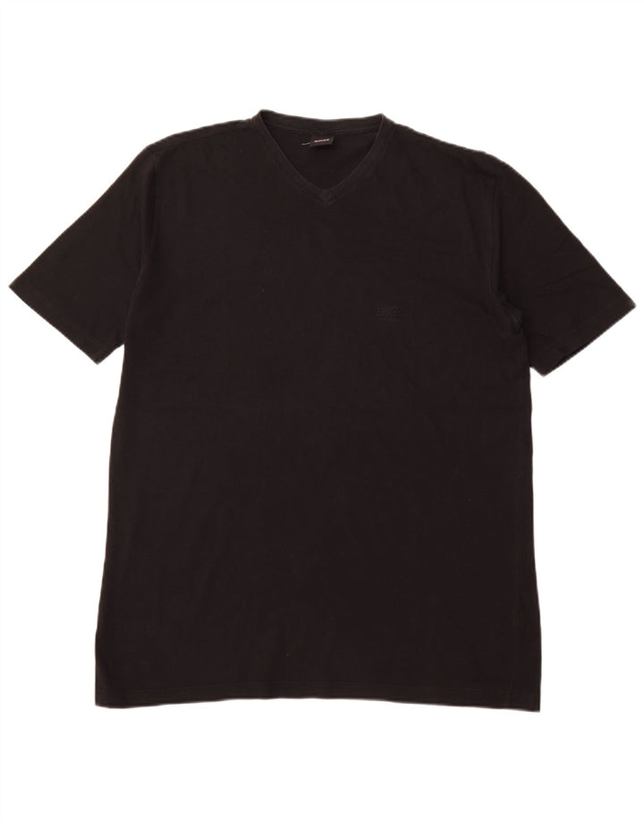 Męski T-shirt HUGO BOSS, duży, czarny, bawełniany