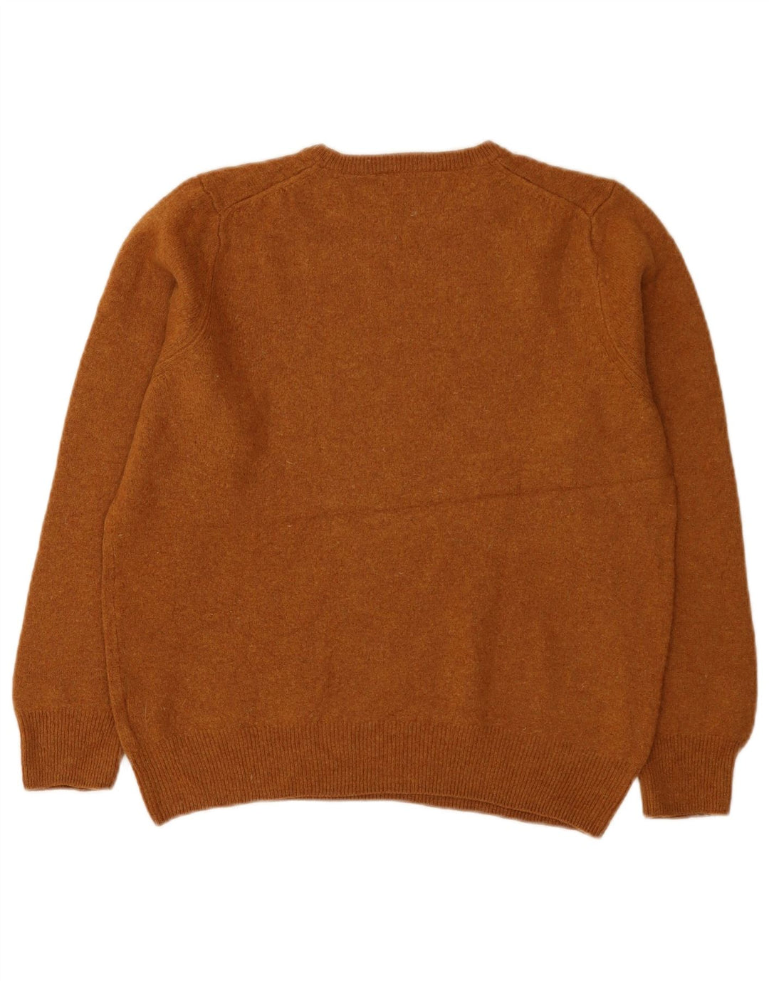 Marks & Spencer Damski sweter z okrągłym dekoltem, UK 14, duży, brązowy, wełna owcza