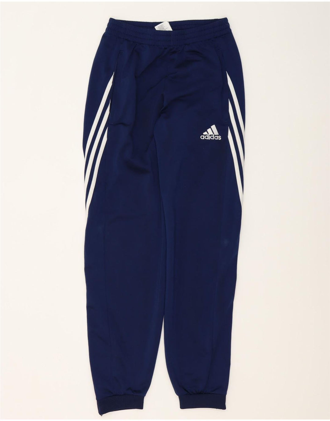 Męskie spodnie dresowe ADIDAS, małe, granatowe, poliestrowe
