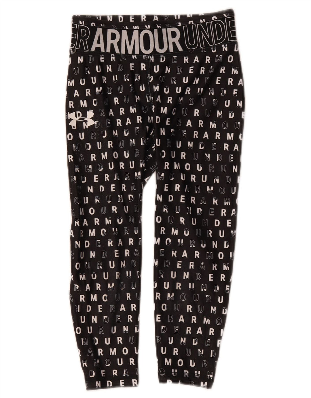 Dziewczęce legginsy z grafiką Under Armour 7-8 lat, małe, czarne, poliestrowe