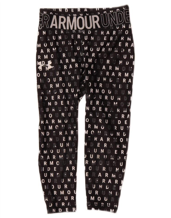 Dziewczęce legginsy z grafiką Under Armour 7-8 lat, małe, czarne, poliestrowe