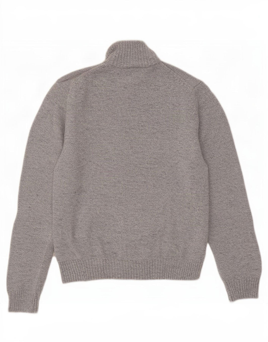 Marks & Spencer Męski sweter z zamkiem błyskawicznym, średnioszary, wełniany