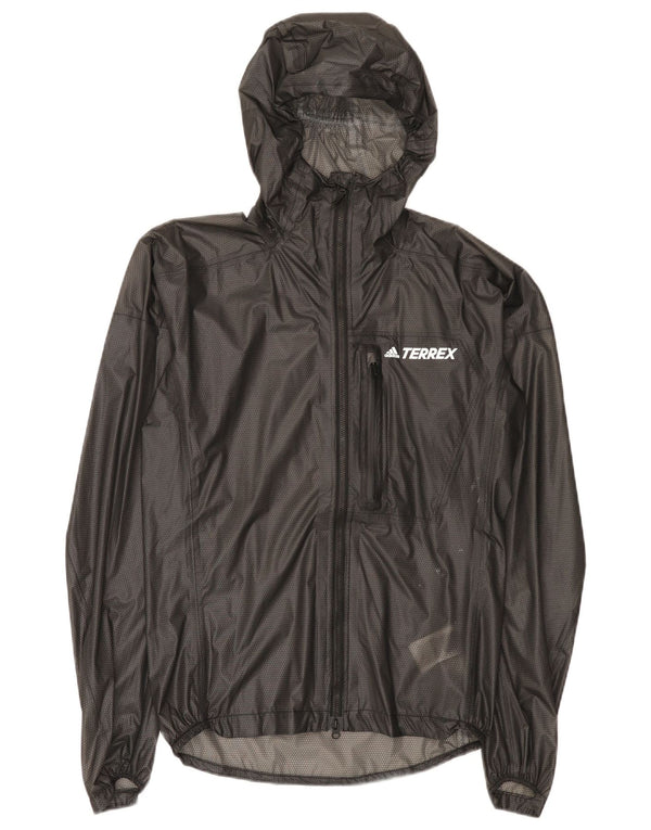 Męska kurtka przeciwdeszczowa Adidas z grafiką UK 34 XS Szary nylon