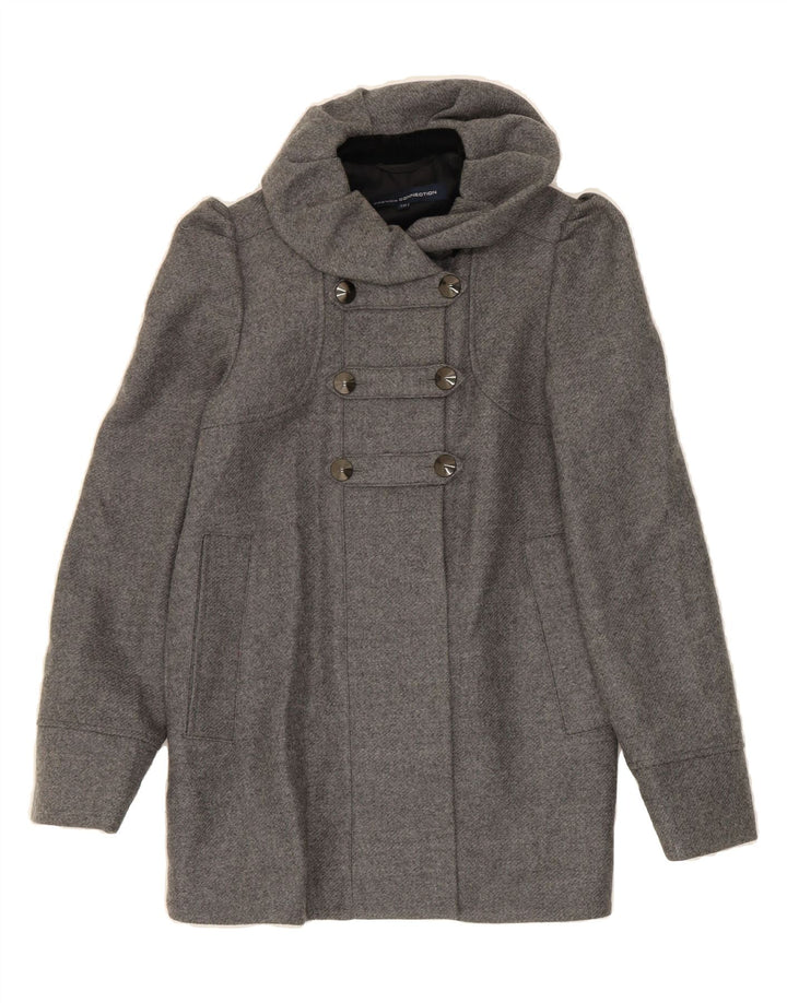 FRENCH CONNECTION Womens Overcoat UK 10 Small Grey Wool Vintage French Connection and Second-Hand French Connection from Messina Hembry 