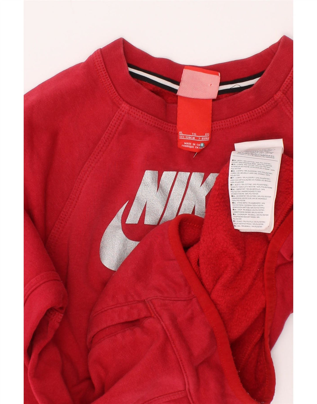 Chłopięca bluza z grafiką Nike, 7-8 lat, XL, czerwona, bawełniana