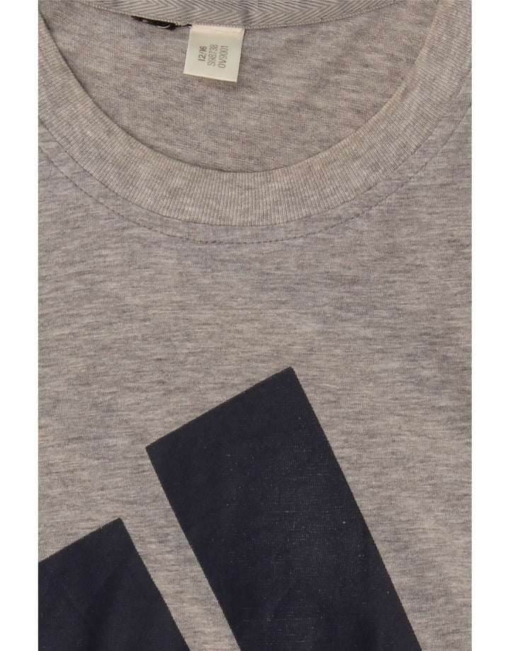 Męski T-shirt z grafiką ADIDAS, duży, szary