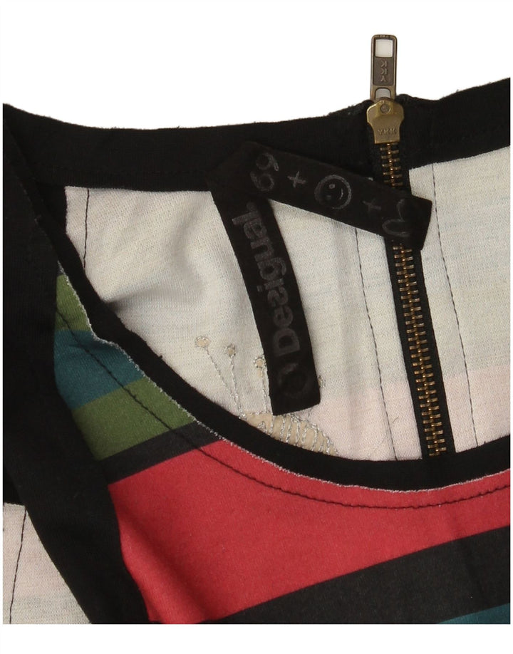 Damska graficzna sukienka Desigual UK 12 w średnie czarne paski