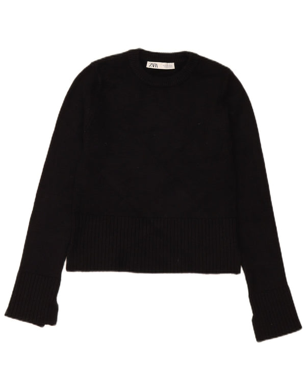 Sweter damski Zara z okrągłym dekoltem, UK 6 XS, czarny
