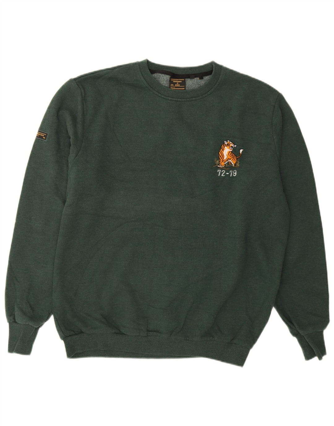 Męski sweter z grafiką Superdry XL, zielony, bawełniany
