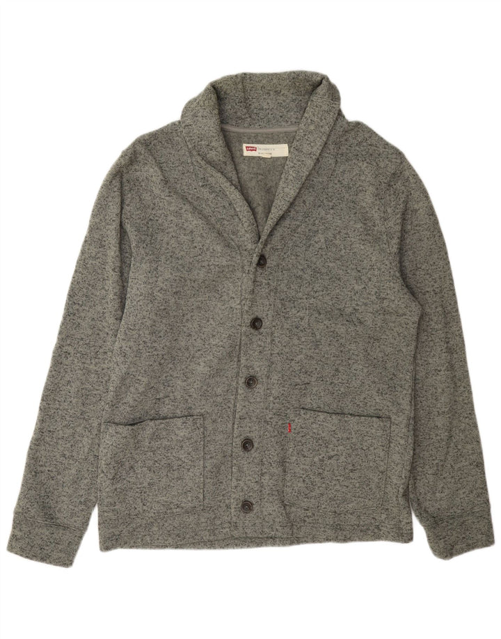 Męski sweter rozpinany Levi's, duży, szary, nakrapiany poliester