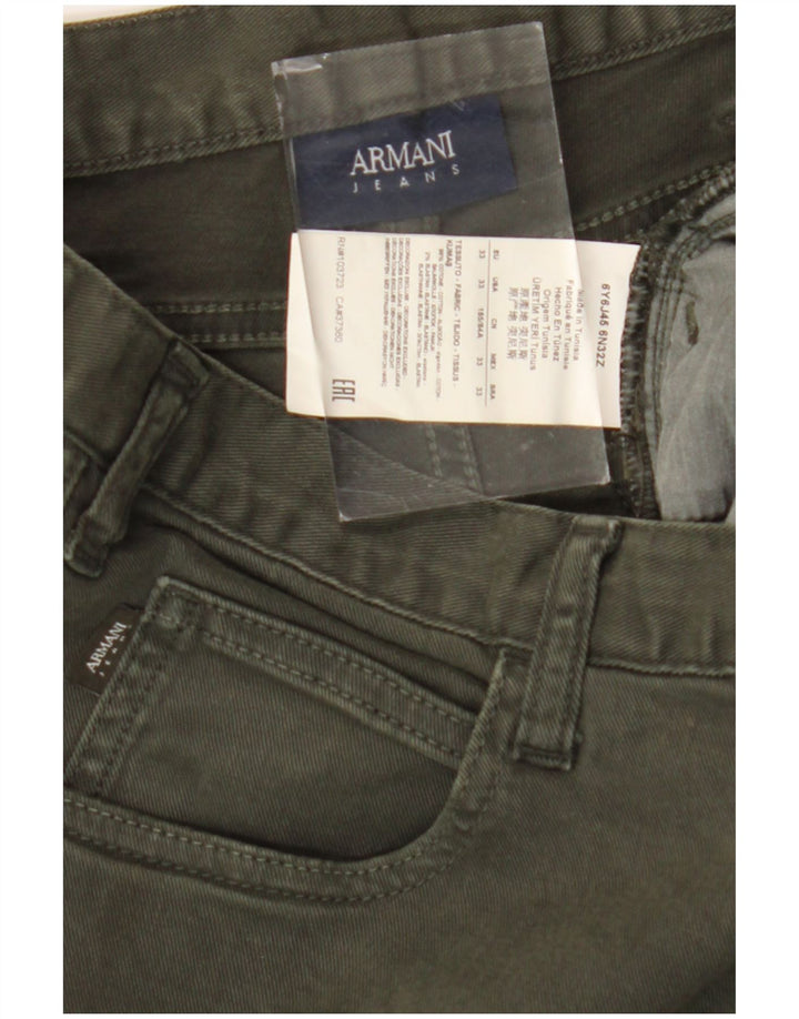 Męskie dżinsy Armani W33 L28 Zielone bawełniane