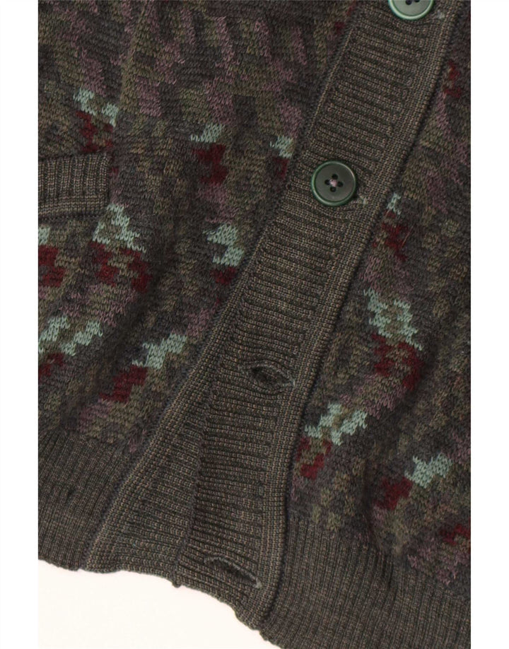 Vintage męski sweter kardigan, duży szary