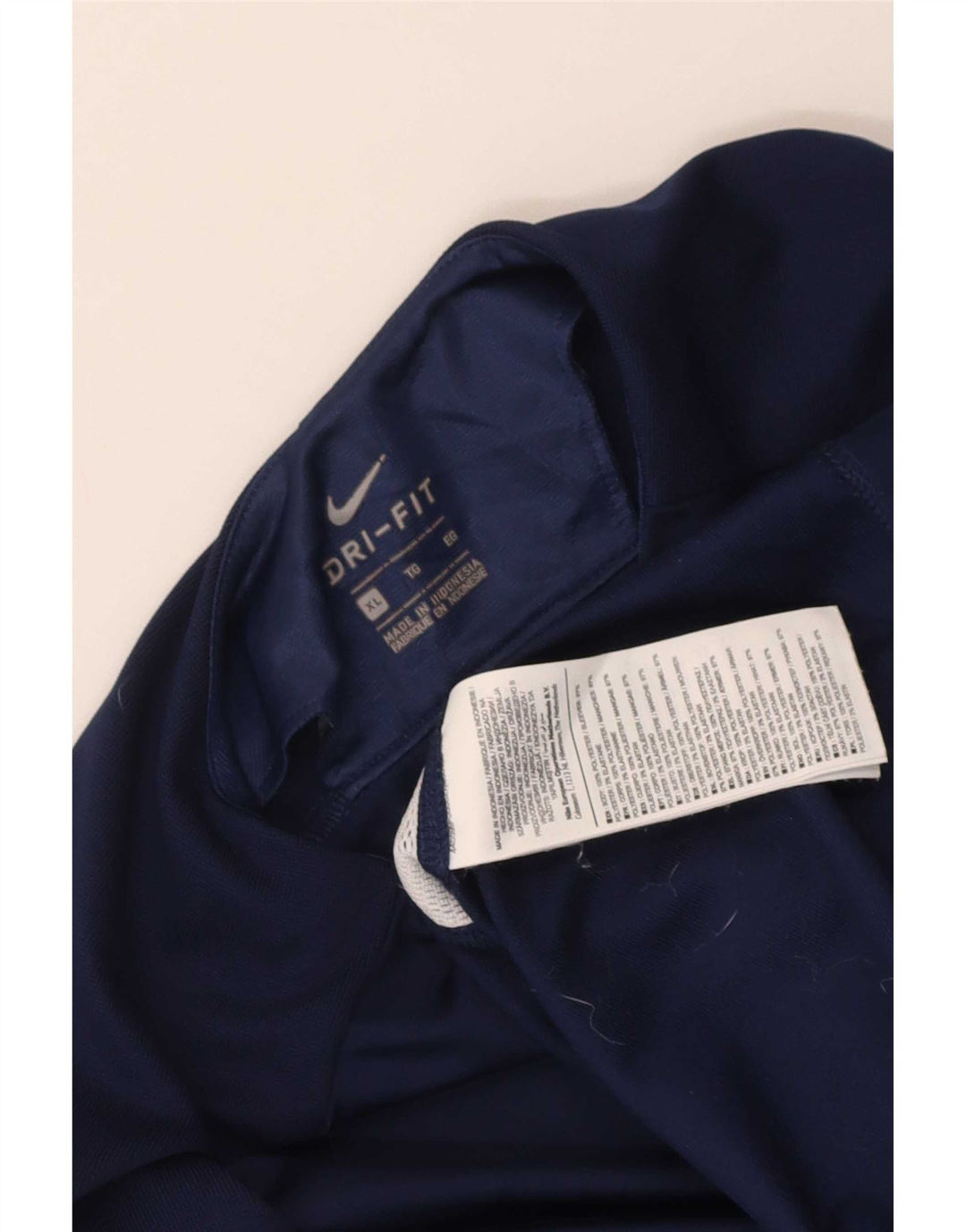 Męski dres Nike Dri Fit z zamkiem błyskawicznym na szyi, XL Granatowy poliester