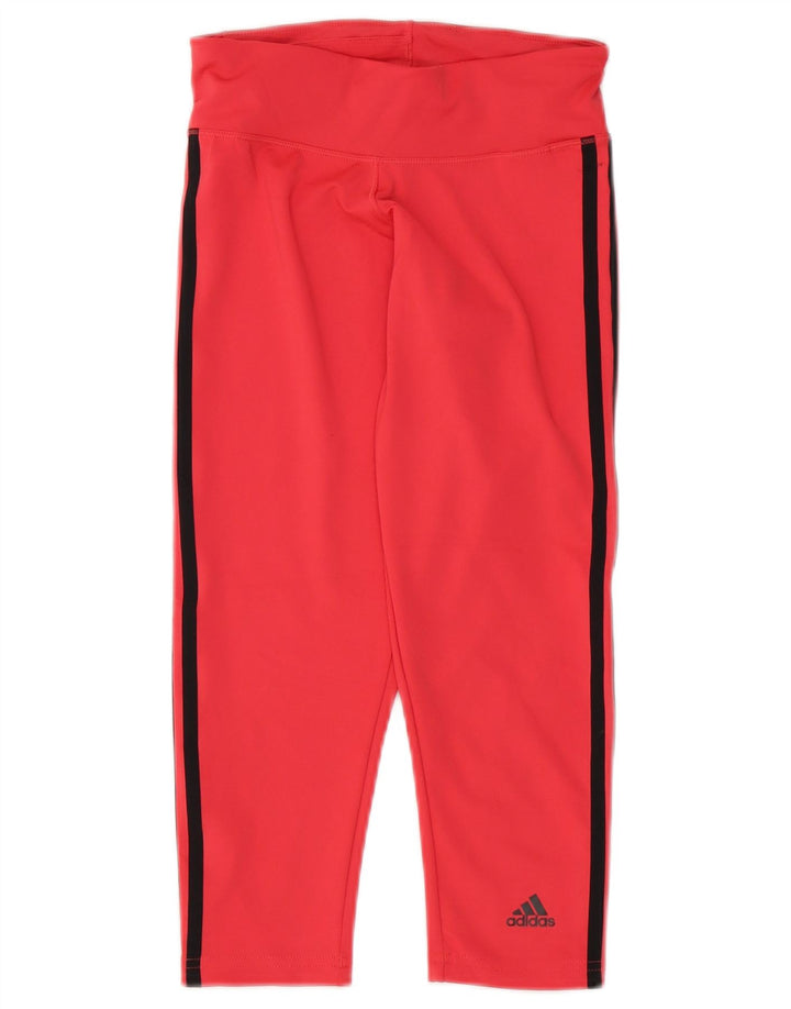Damskie legginsy Adidas Capri UK 4/6 XS Różowy poliester