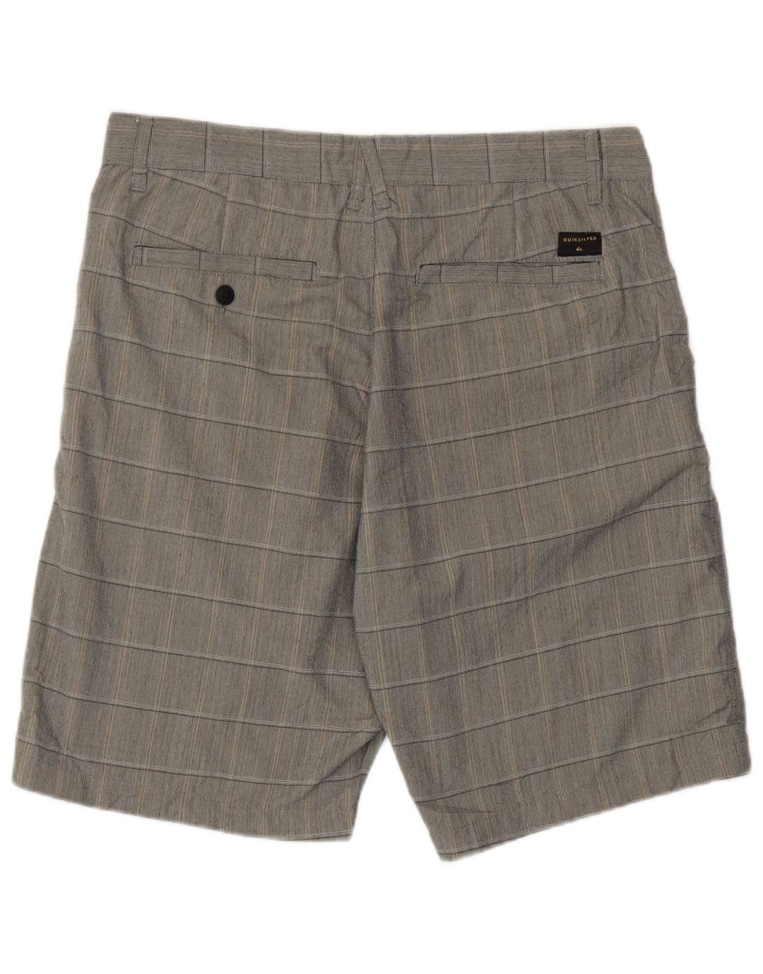 Męskie spodenki chino Quiksilver o regularnym kroju W32, średnioszary, poliester w kratkę