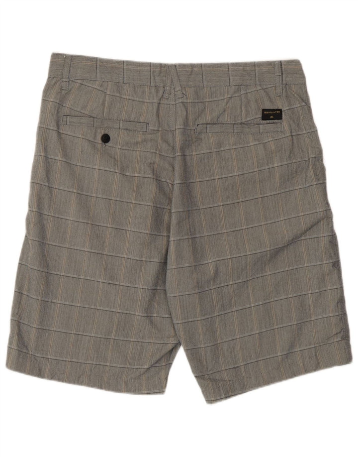 Męskie spodenki chino Quiksilver o regularnym kroju W32, średnioszary, poliester w kratkę
