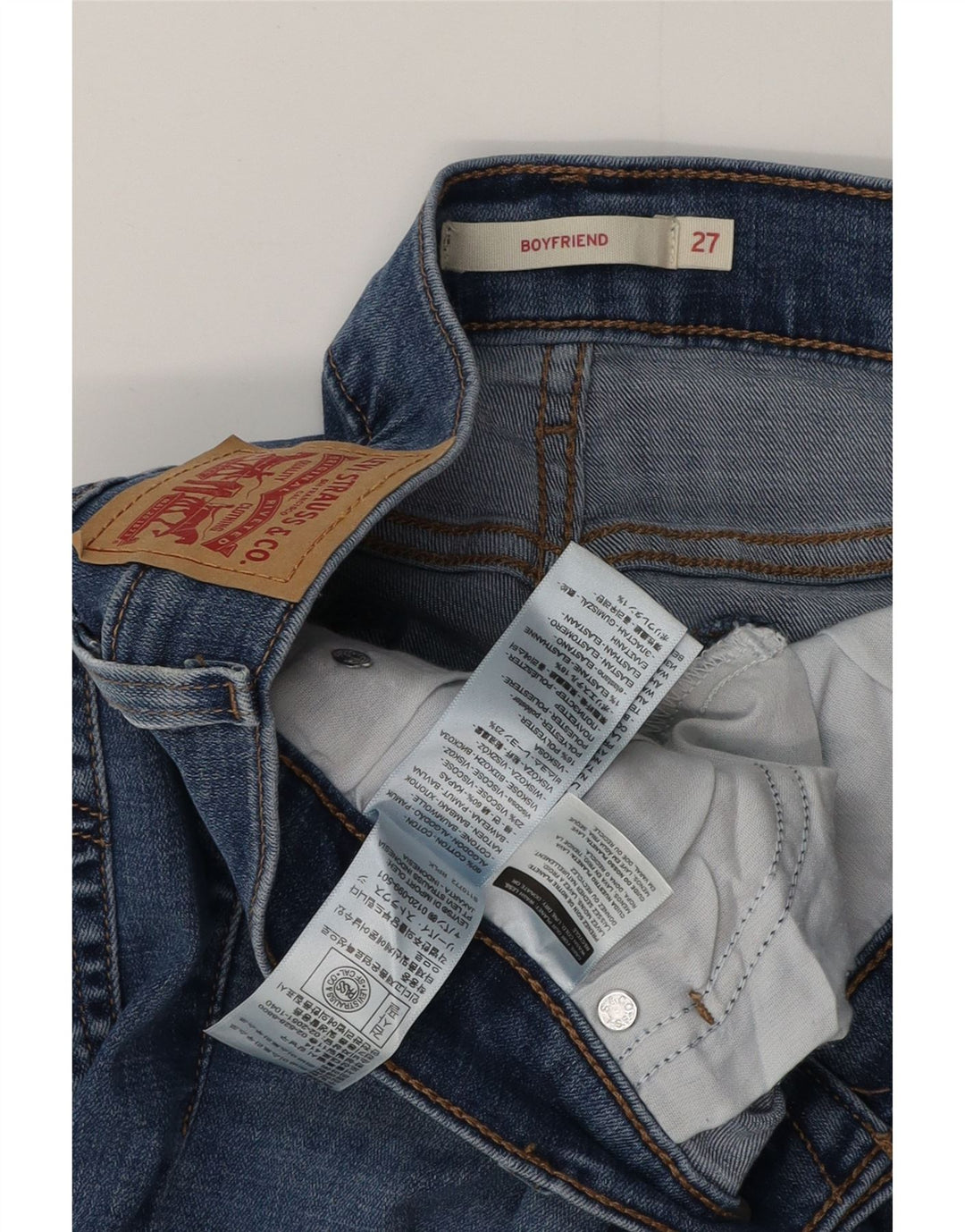 Damskie jeansy slim fit LEVI'S Boyfriend W27 L27 Niebieska bawełna