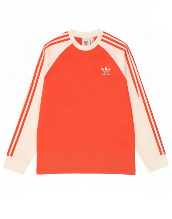 Męska koszulka Adidas z długim rękawem i średnim czerwonym kolorem, bawełniana