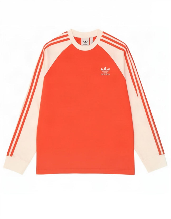Męska koszulka Adidas z długim rękawem i średnim czerwonym kolorem, bawełniana