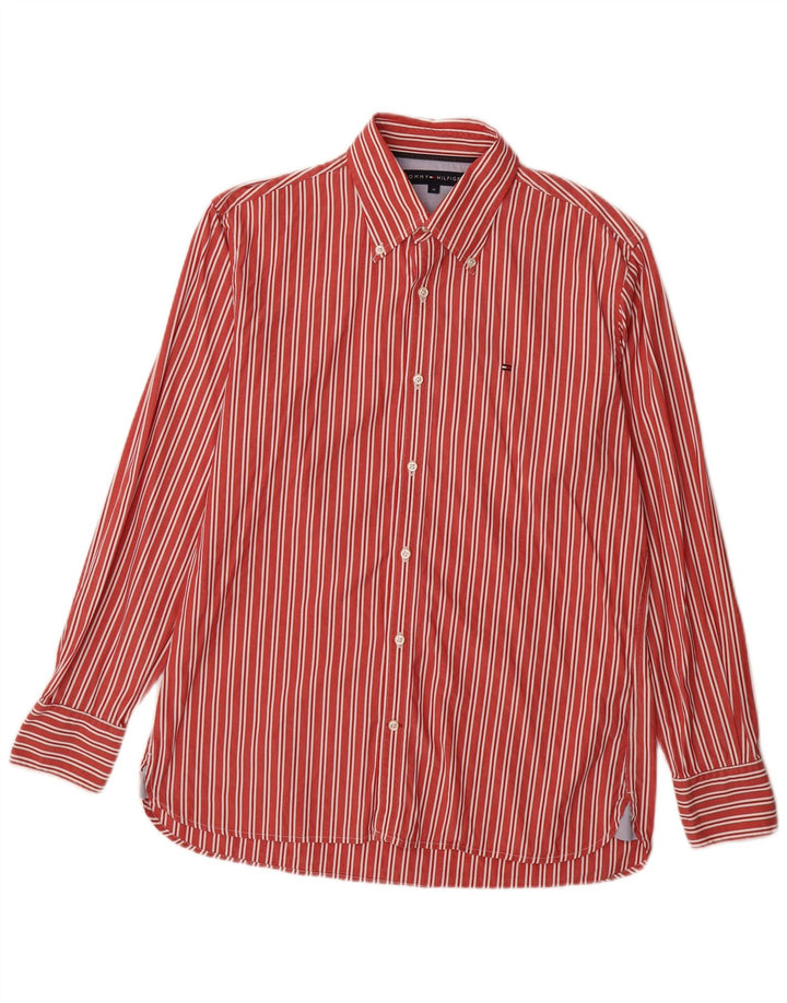 Koszula męska Tommy Hilfiger, bawełniana w średnie czerwone paski