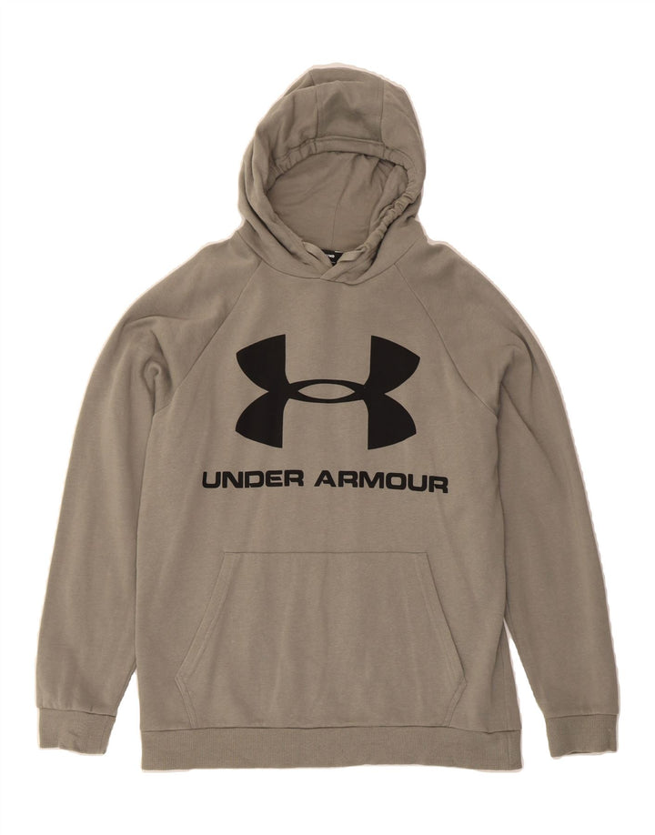 UNDER ARMOUR Mens Graphic Hoodie Jumper Medium Grey Vintage Under Armour and Second-Hand Under Armour from Messina Hembry 