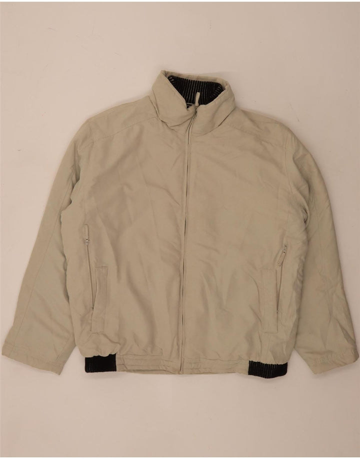 Męska kurtka bomberka Vintage UK 42 XL Beżowy poliester z blokami kolorów