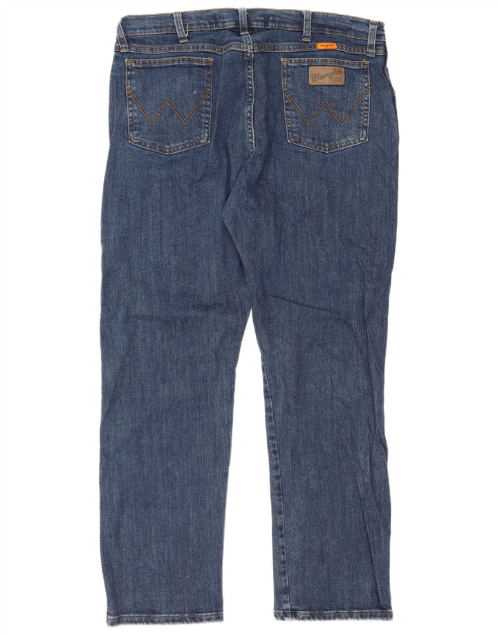 Wrangler Męskie proste dżinsy W38 L30 Niebieskie bawełniane