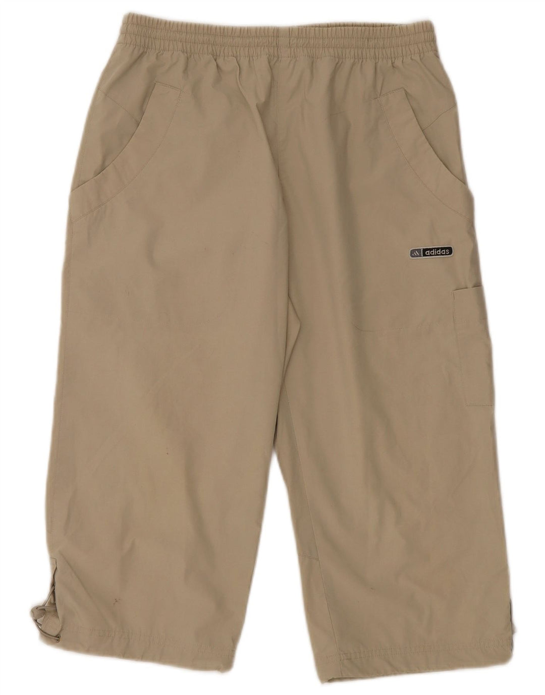 Męskie spodnie dresowe Adidas Cargo Capri, małe, beżowe, poliestrowe
