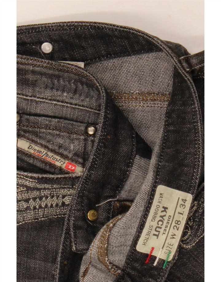 Damskie jeansy Diesel Kycut Straight W28 L34 Czarne bawełniane