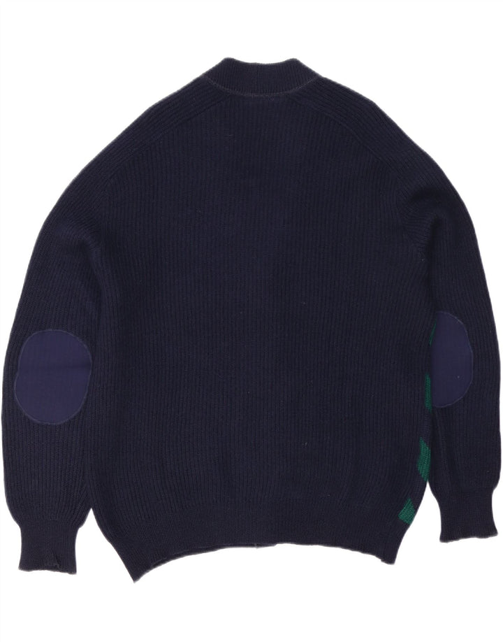Vintage męski sweter rozpinany XL w granatowe paski