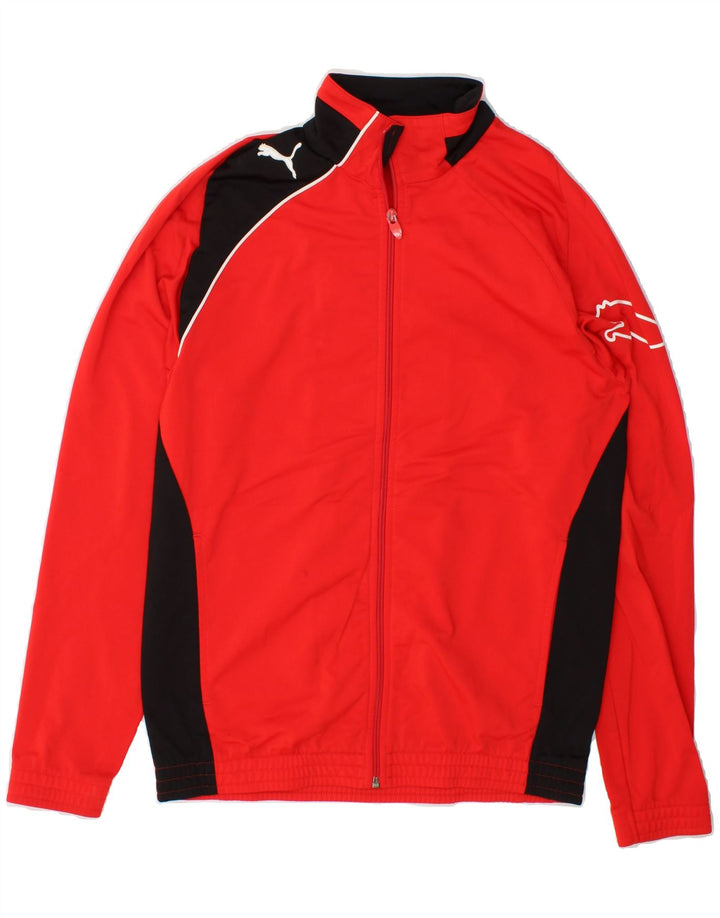 PUMA Mens Graphic Tracksuit Top Jacket Small Red Colourblock Polyester Vintage Puma and Second-Hand Puma from Messina Hembry 