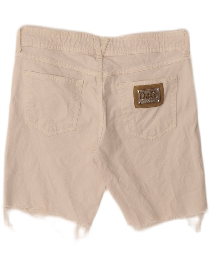 DOLCE & GABBANA Womens Denim Shorts W28 Medium  Off White Cotton Vintage Dolce & Gabbana and Second-Hand Dolce & Gabbana from Messina Hembry 