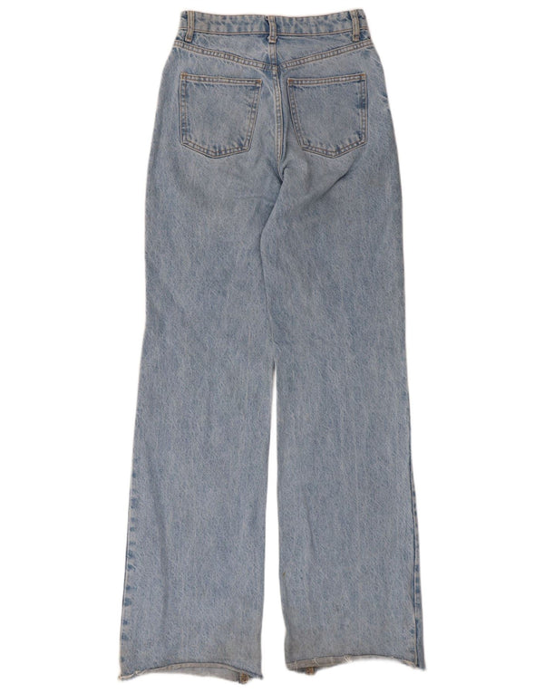 Damskie jeansy z szerokimi nogawkami Zara w trudnej sytuacji EU 34 2XS W24 L34 Niebieskie bawełniane