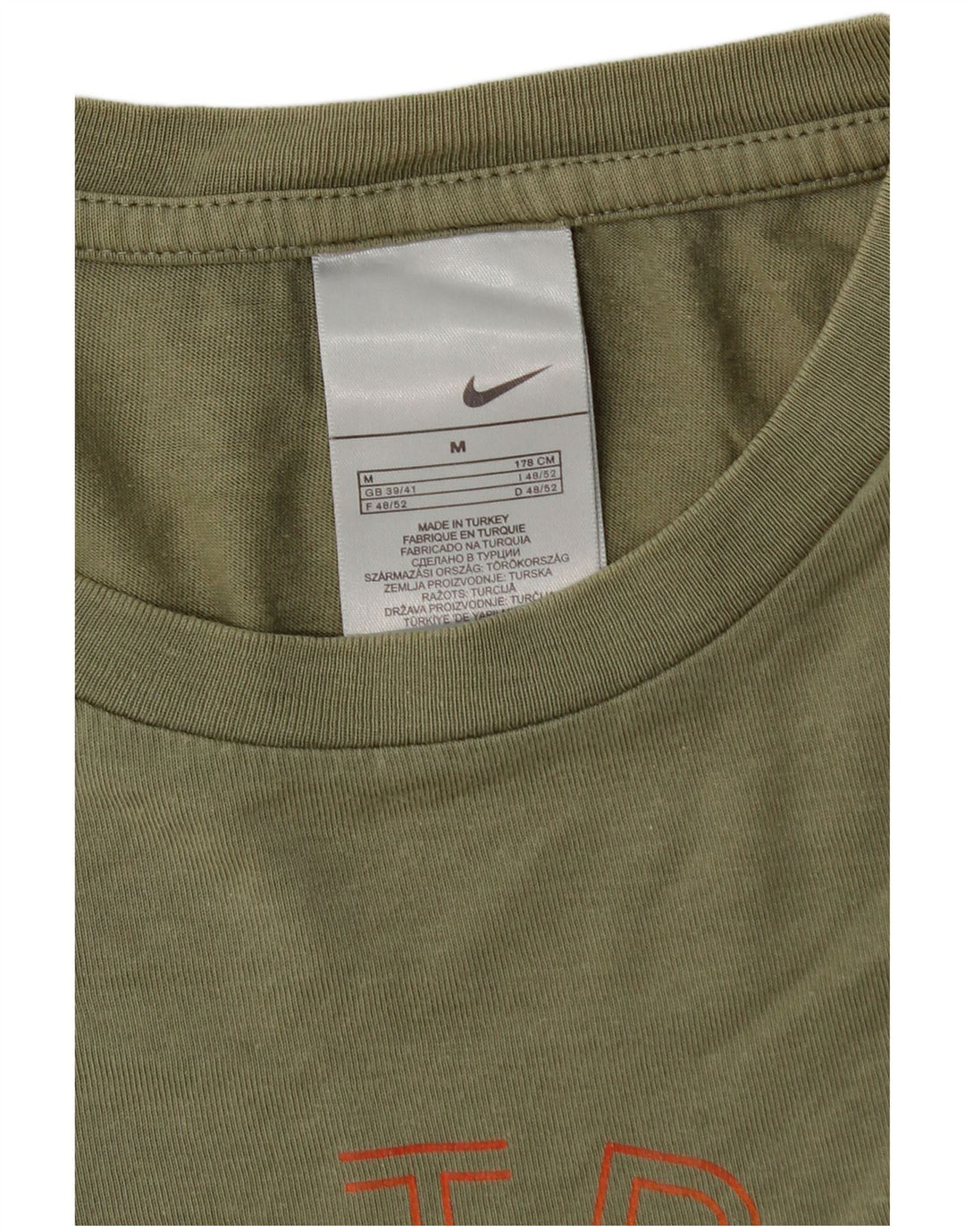 Męska koszulka z grafiką NIKE Top UK 39/41, średnia bawełna khaki