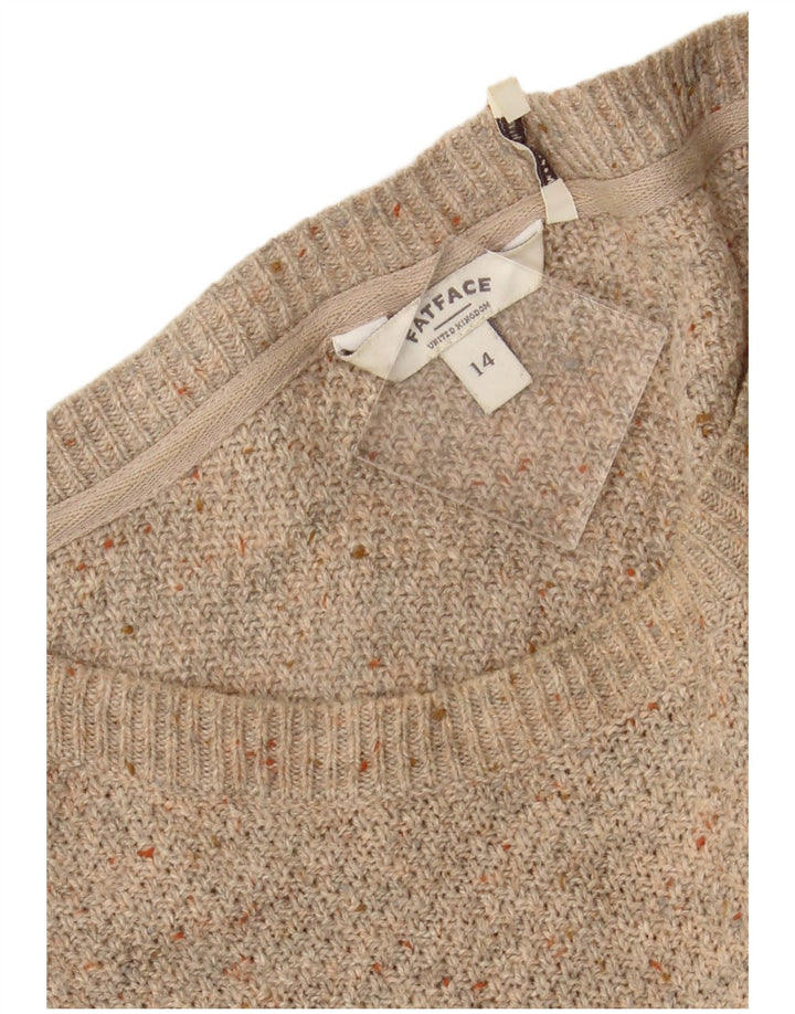Sweter damski FAT FACE z dekoltem w łódkę UK 14, duży, beżowy