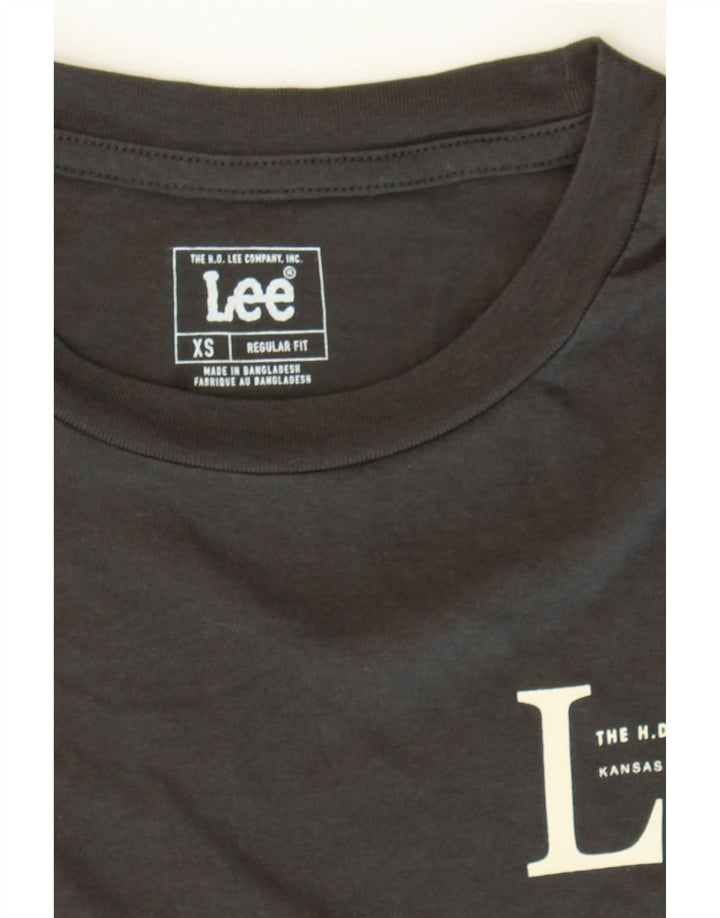 LEE Mens Regular Fit Graphic Top Long Sleeve XS Grey Cotton Vintage Lee and Second-Hand Lee from Messina Hembry 