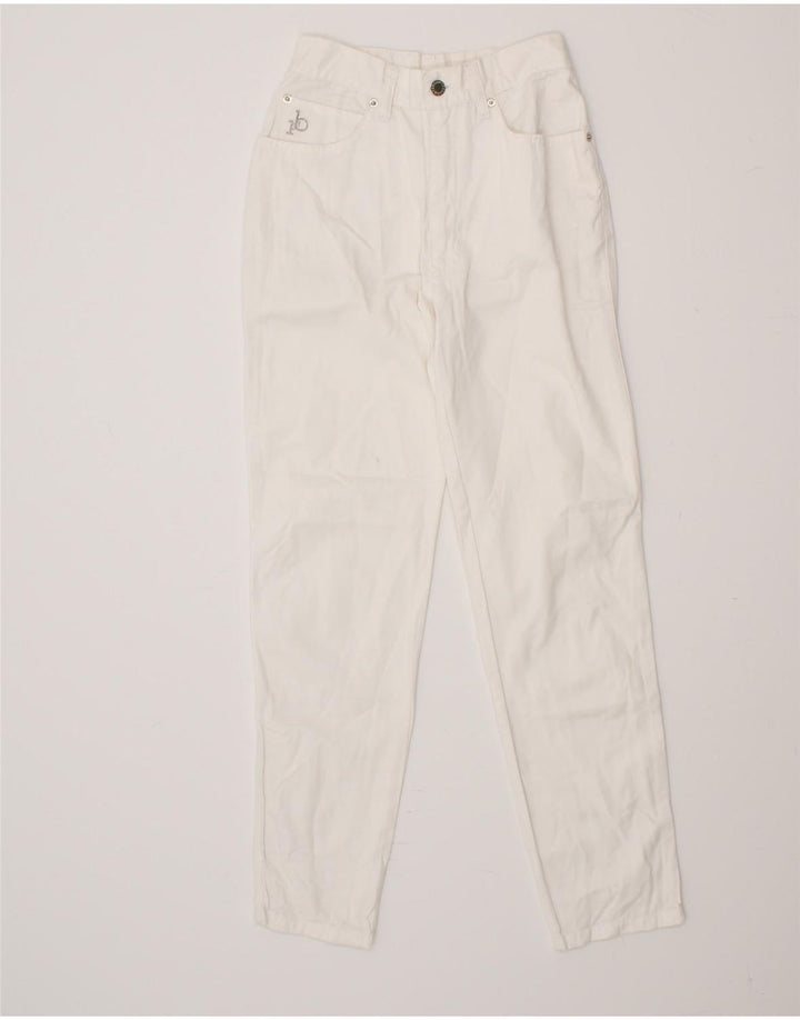ROCCOBAROCCO Womens Slim Casual Trousers W24 L27 White Vintage Roccobarocco and Second-Hand Roccobarocco from Messina Hembry 