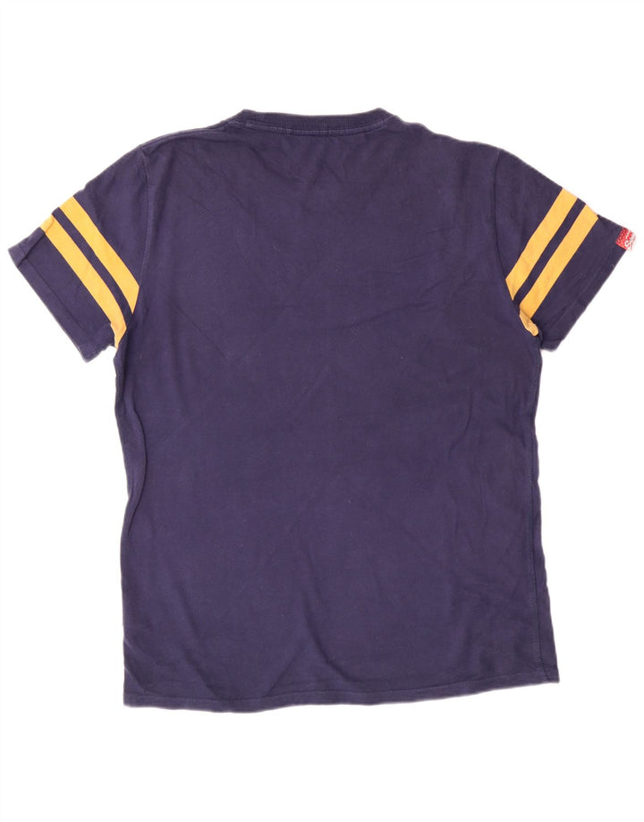 Męski T-shirt z grafiką Superdry, duży, granatowy, bawełniany