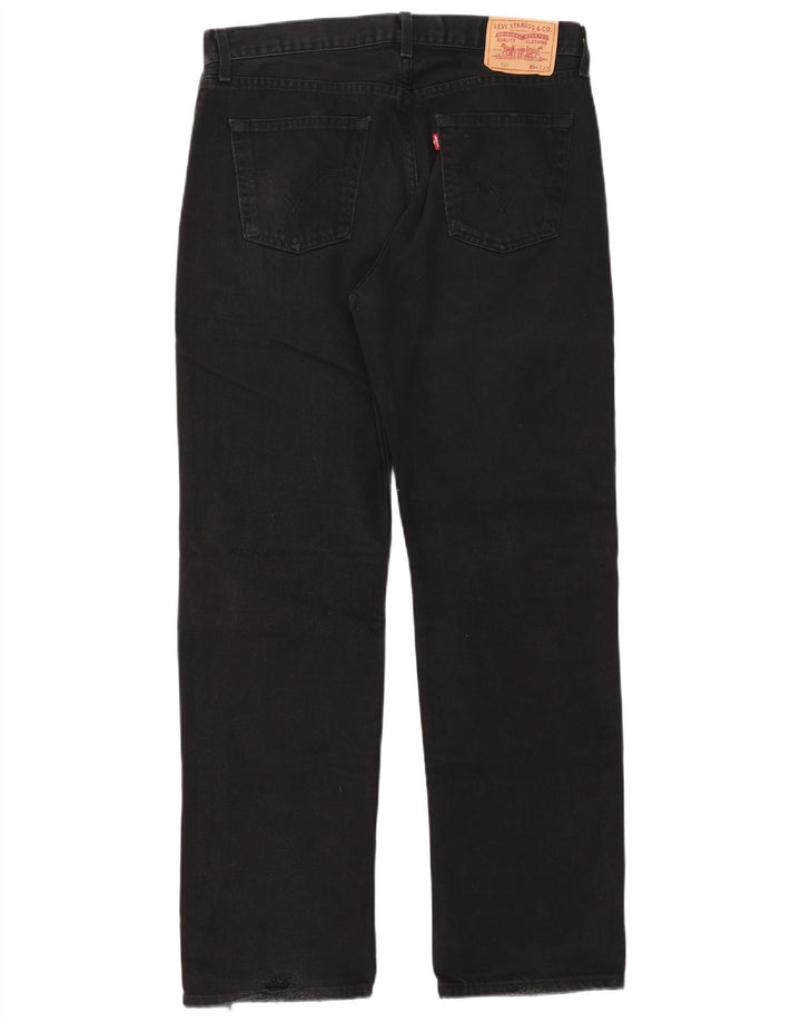 Męskie dżinsy Levi's 751 Straight W34 L32 Czarna bawełna