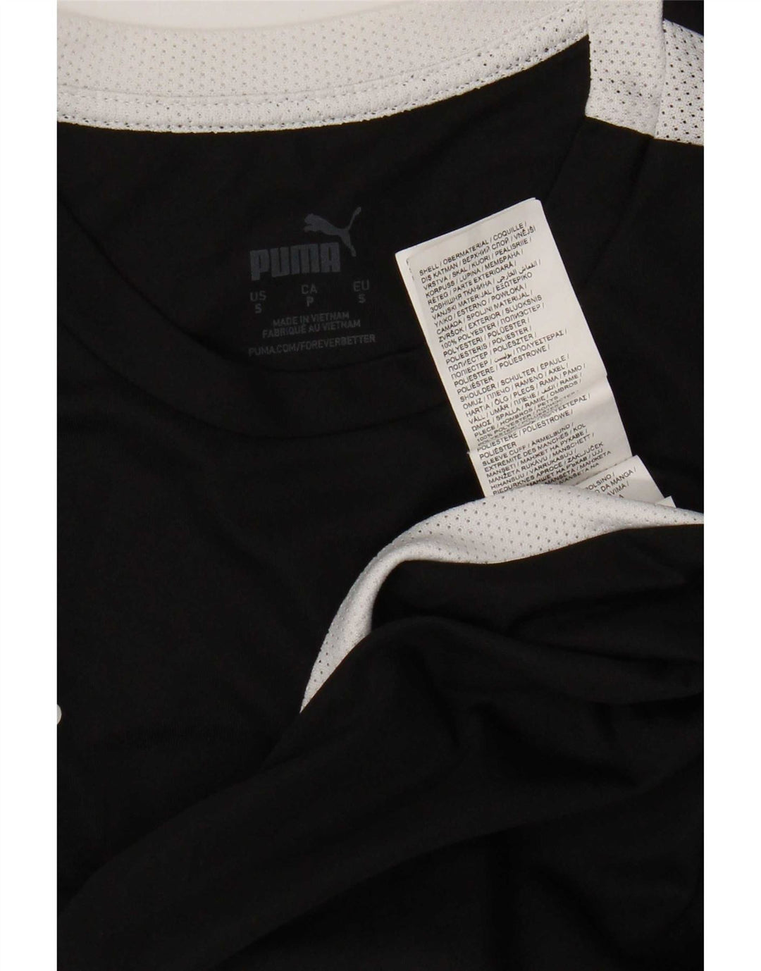 Męska koszulka Puma Top, mała, czarna, z blokami kolorów, z poliestru