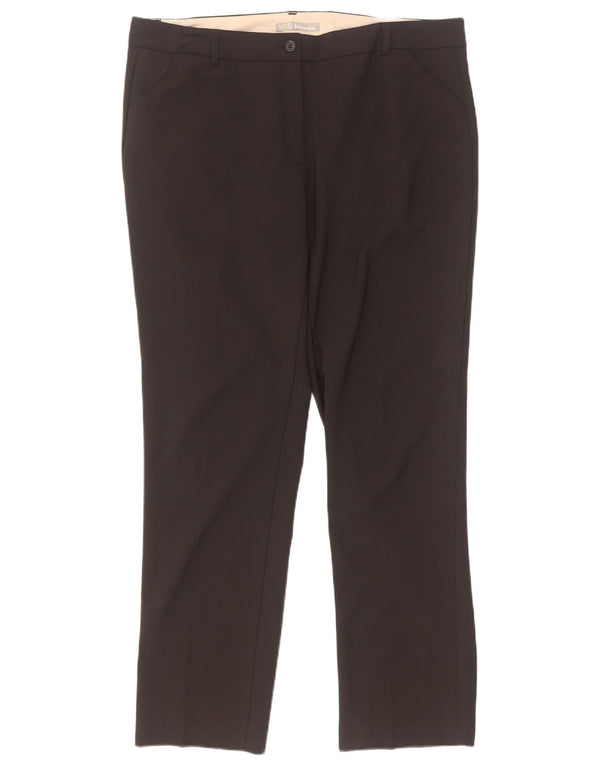 Marks & Spencer Damskie proste spodnie codzienne UK 16 duże W36 L31 czarne