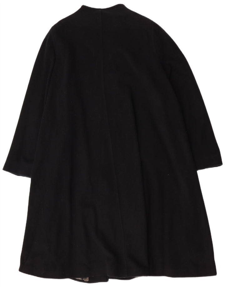 LADY H. Damski płaszcz oversize IT 49 XL Czarna wełna owcza