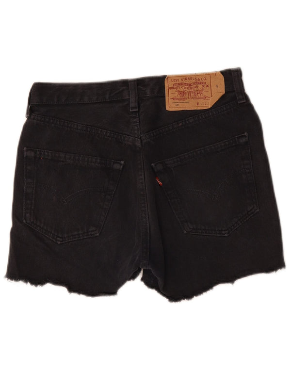 Damskie spodnie jeansowe z wysokim stanem Levi's W30, duże, czarne, bawełniane